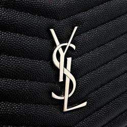 Pre Owned Saint Laurent Paris Black Leather Lou Camera Bag