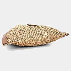 Pre Owned Saint Laurent Paris Beige Raffia Raffia Oxalis Shoulder Bag