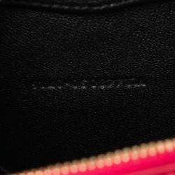 Pre Owned حقيبة سلسلة قلب حب ميني معدنية جلدية صغيرة وردية بشعار شيفرون سان لوران باريس