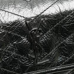 مملوكة مسبقًا سان لوران باريس حقيبة خصر جلدية سوداء متجعدة بكالف سكين نيكي برقمون
