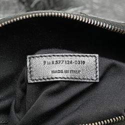 مملوكة مسبقًا سان لوران باريس حقيبة خصر جلدية سوداء متجعدة بكالف سكين نيكي برقمون
