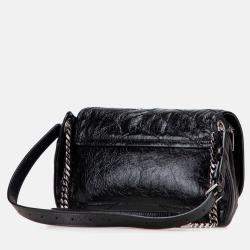 مملوكة مسبقًا سان لوران باريس حقيبة خصر جلدية سوداء متجعدة بكالف سكين نيكي برقمون
