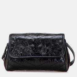 مملوكة مسبقًا Saint Laurent Paris Black Crinkled Calfskin Monogram Niki Belt Bag
