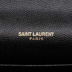 مملوكة مسبقًا Saint Laurent Paris Black Mini Grain de Poudre Uptown Crossbody