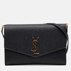 مملوكة مسبقًا Saint Laurent Paris Black Mini Grain de Poudre Uptown Crossbody