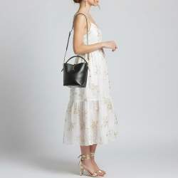 Pre Owned حقيبة دلو جلد سوداء صغيرة سان لوران لو 37