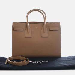 Pre Owned حقيبة سان لوران باريس ساك دو جور جلد العجل محبب بني صغيرة