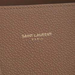 Pre Owned حقيبة سان لوران باريس ساك دو جور جلد العجل محبب بني صغيرة