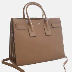 Pre Owned حقيبة سان لوران باريس ساك دو جور جلد العجل محبب بني صغيرة