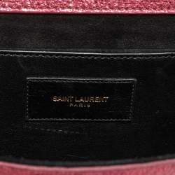 Pre Owned Saint Laurent Cassandre Metallic Pink Leather Clutch
