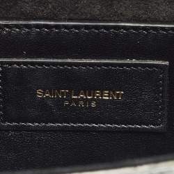 Pre Owned حقيبة كتف سان لوران كيت صغيرة من جلد حبيبي بيج بودري