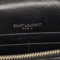 مملوكة مسبقًا محفظة بسلسلة سان لوران جلد ماتيلاسيه خمري مونوجرامي ظرفية