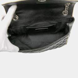 مملوكة مسبقًا حقيبة سان لوران باريس كوليج مونوغرام جلد بقري متوسطة سوداء ثلاثية التبطين