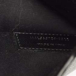 Pre Owned حقيبة كلاتش سان لوران أبتاون جلد سوداء