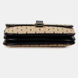 مملوكة مسبقًا شنطة كروس بودي سان لوران باريس قماش بني صغير لو مونوغرام