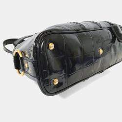 مملوكة مسبقًا Saint Laurent Crocodile Embossed Patent Muse Bag