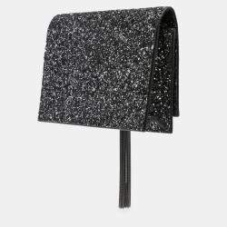 Pre Owned حقيبة سلسلة كيت مونوغرام جليتر معدني أسود سان لوران باريس