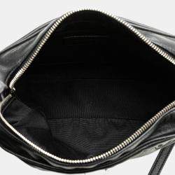 Pre Owned حقيبة كاميرا سان لوران لوي قلب جلد أسود