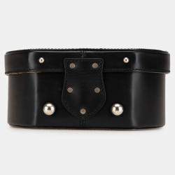 مملوكة مسبقًا حقيبة سان لوران باريس ميكا جلد أسود صغيرة حقائب قبعات