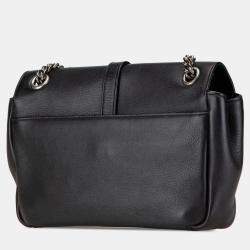 مملوكة مسبقًا محفظة سلسلة تصاميم قلوب سان لوران باريس سوداء متوسطة بترز مونوجرام