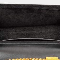 Pre Owned Saint Laurent Paris Black Small Smooth Calfskin Monogram Kate Tassel Crossbody