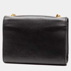 Pre Owned Saint Laurent Paris Black Small Smooth Calfskin Monogram Kate Tassel Crossbody