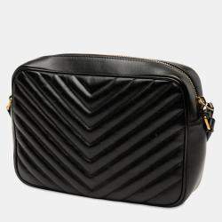 مملوكة مسبقًا حقيبة كاميرا سان لوران باريس سوداء لوف موغرام جلد ماتلاسيه