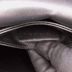 مملوكة مسبقًا Saint Laurent Paris Black Small Canvas Striped Solferino Satchel In Box