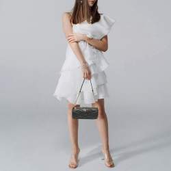 Pre Owned حقيبة سان لوران سوداء أنبوبية جلد مبطن