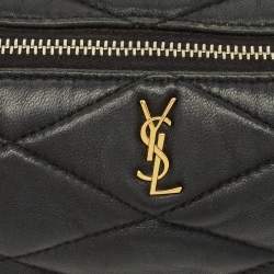 Pre Owned حقي بة سان لوران سوداء أنبوبية جلد مبطن