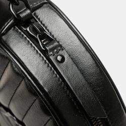 مملوكة مسبقًا Saint Laurent Paris Black Chevron Calfskin Round Vinyle Camera Bag