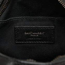 مملوكة مسبقًا Saint Laurent Paris Black Chevron Calfskin Round Vinyle Camera Bag
