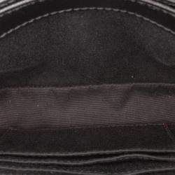 Pre Owned حقيبة كروس بودي سان لوران باريس مونوغرام لو لو جلد سوداء توى