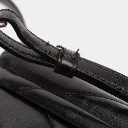 Pre Owned حقيبة كروس بودي سان لوران باريس مونوغرام لو لو جلد سوداء توى