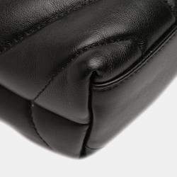 Pre Owned حقيبة كروس بودي سان لوران باريس مونوغرام لو لو جلد سوداء توى