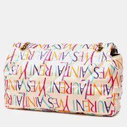 Pre Owned حقيبة كتف سان لوران باريس أبيض حرير متوسطة كاري ريف غوش بتشورك جيمي