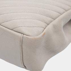 Pre Owned Saint Laurent Paris Large Chevron Sheepskin Monogram College Satchel