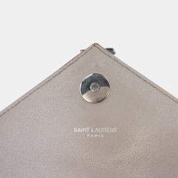 Pre Owned Saint Laurent Paris Large Chevron Sheepskin Monogram College Satchel