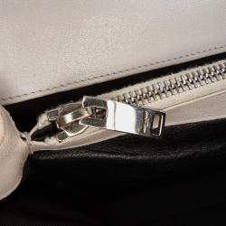 Pre Owned Saint Laurent Paris Large Chevron Sheepskin Monogram College Satchel