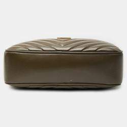 مملوكة مسبقًا Saint Laurent Paris Brown Matelasse Leather Monogram Lou Camera Bag