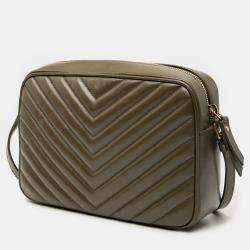 مملوكة مسبقًا Saint Laurent Paris Brown Matelasse Leather Monogram Lou Camera Bag