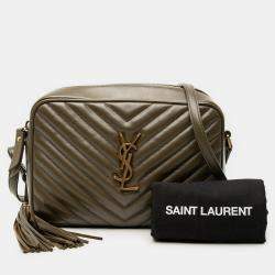 مملوكة مسبقًا Saint Laurent Paris Brown Matelasse Leather Monogram Lou Camera Bag