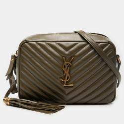 مملوكة مسبقًا Saint Laurent Paris Brown Matelasse Leather Monogram Lou Camera Bag