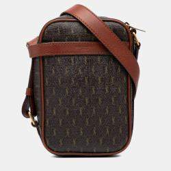 مملوكة مسبقًا Saint Laurent Paris Brown Le Monogramme Coated Canvas Pouch Crossbody