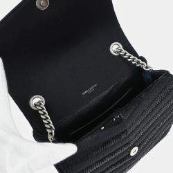 Pre Owned Saint Laurent Black Sequins Sulpice Shoulder Bag