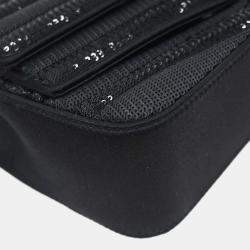 Pre Owned Saint Laurent Black Sequins Sulpice Shoulder Bag