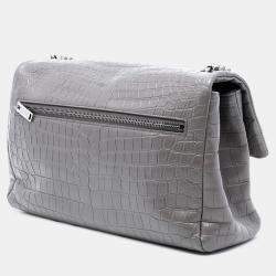 مملوكة مسبقًا Saint Laurent Paris Medium Croc Embossed Calfskin Monogram West Hollywood Crossbody