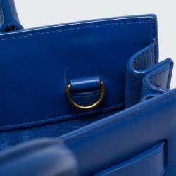 مملوكة مسبقًا Saint Laurent Classic Sac De Jour Nano Blue Leather Tote