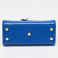 مملوكة مسبقًا Saint Laurent Classic Sac De Jour Nano Blue Leather Tote