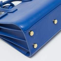 مملوكة مسبقًا Saint Laurent Classic Sac De Jour Nano Blue Leather Tote